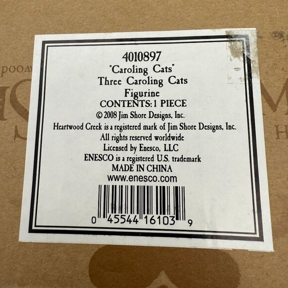 Jim Shore Caroling Cats Figurine Christmas Collectible Heartwood Creek with Box - Picture 10 of 12